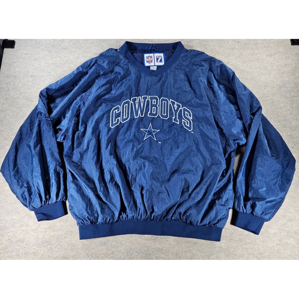 Vintage 90s Logo 7 Dallas Cowboys Pullover Windbreaker Jacket XL NFL Game Day